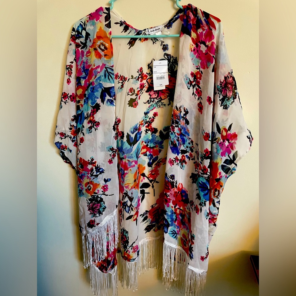 Floral Fringe Kimono
